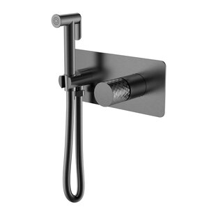 Изображение товара Гигиенический душ Boheme Stick 127-GM со смесителем, графит Gun Metal, встраиваемый