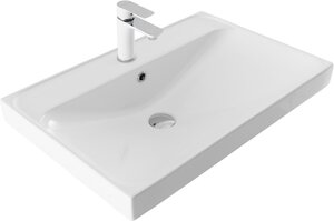 Изображение товара Раковина Aquanet Flash 70 см фарфор белая угловая полувстраиваемая