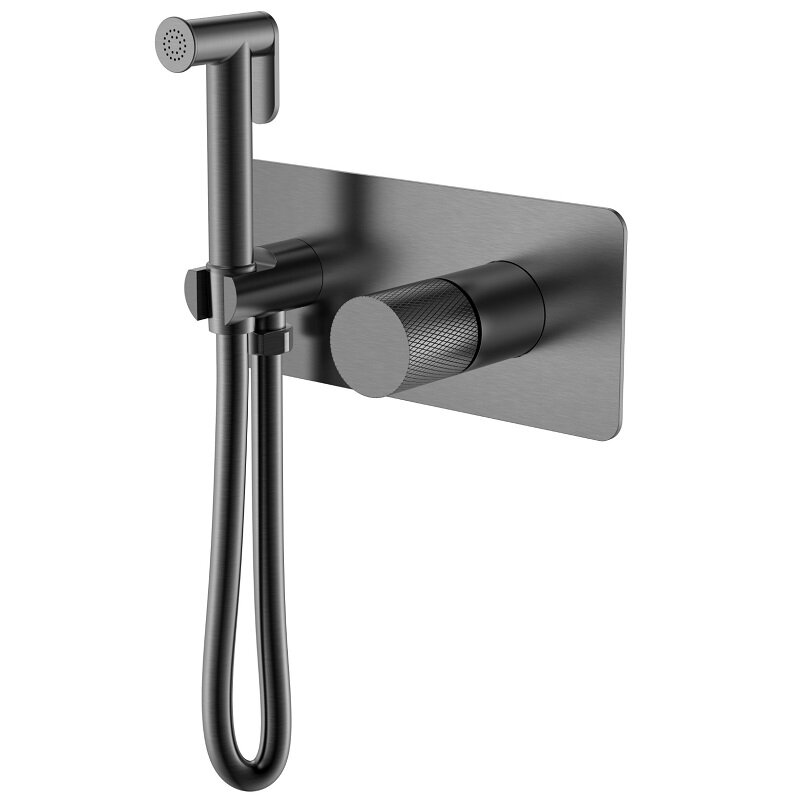 Изображение товара Гигиенический душ Boheme Stick 127-GM.2 с смесителем графит Gun Metal 5 лет гарантии
