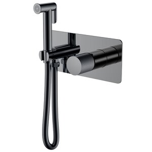 Изображение товара Гигиенический душ Boheme Stick, 127-SGM.2, со смесителем, графит Shine Gun Metal