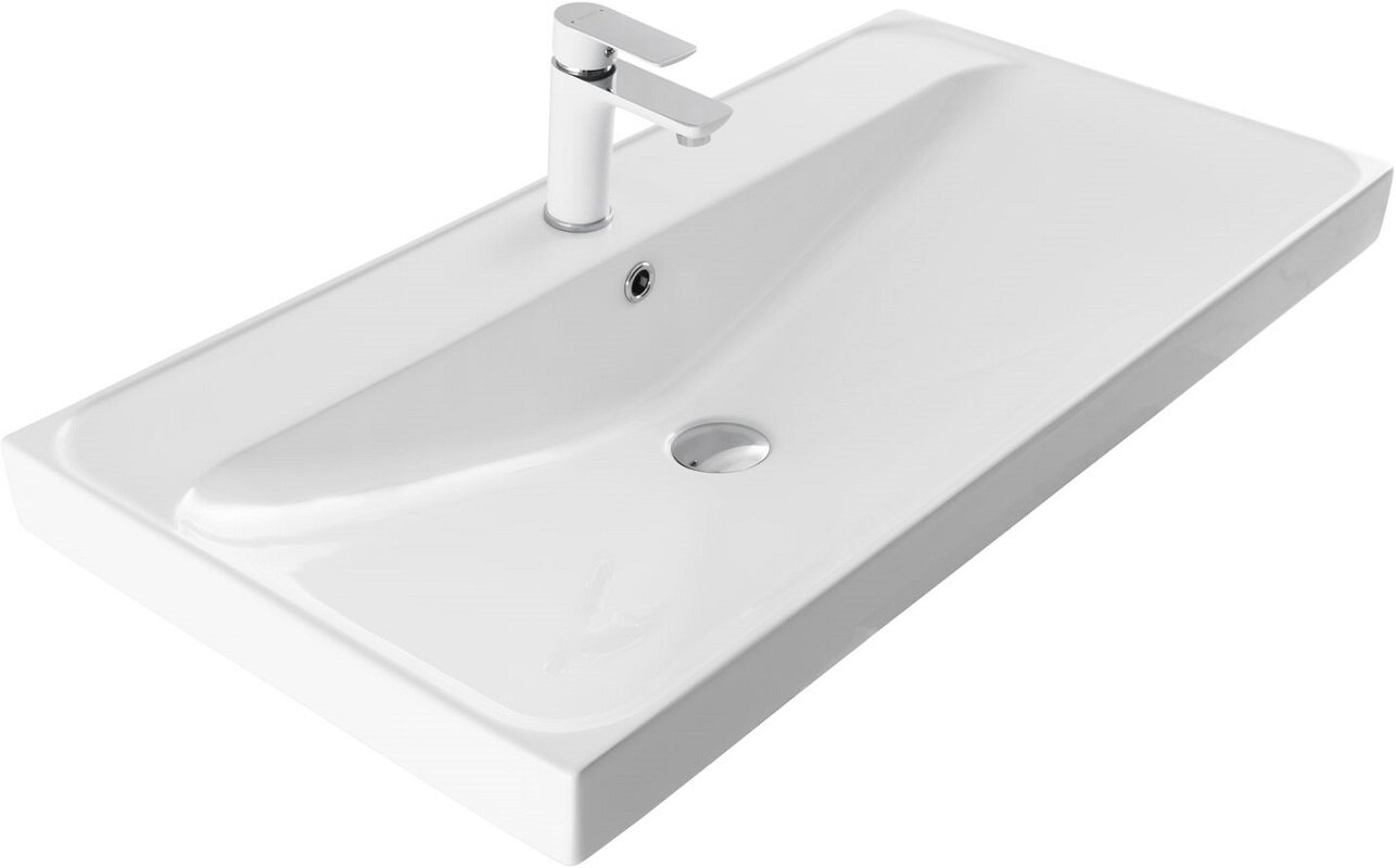 Изображение товара Раковина Aquanet Flash, 00333269, 90 см, белая, фарфор Изображение товара Раковина Aquanet Flash, 00333269, 90 см, белая, фарфор