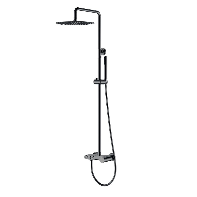 Изображение товара Душевая система Boheme Stick 128-SGM с верхним и ручным душем, графит Shine Gun Metal