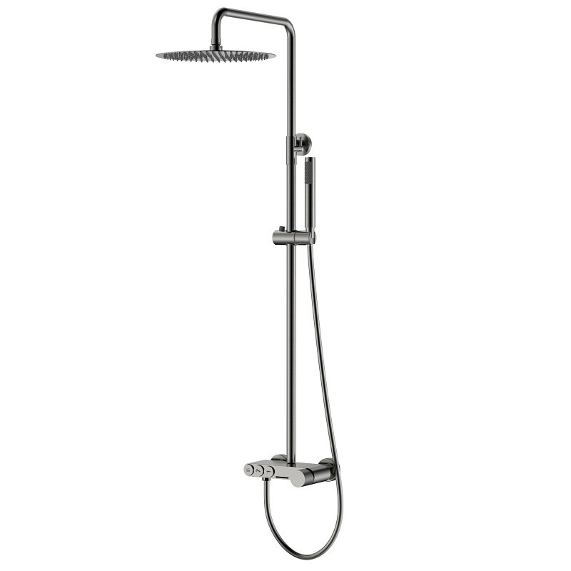 Изображение товара Душевая система Boheme Stick 128-SGM.2, графит Shine Gun Metal, однорычажная