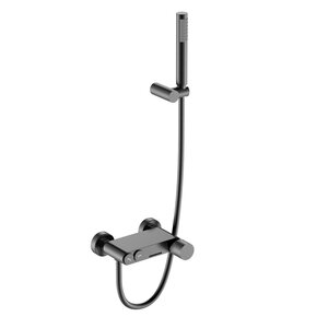 Изображение товара Смеситель для ванны и душа Boheme Stick 123-GM, цвет графит Gun Metal c ручкой Diamond