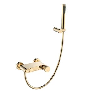 Изображение товара Смеситель для ванны и душа Boheme Stick 123-MG, цвет золото матовое c ручкой Diamond