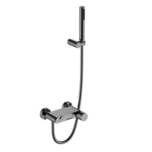 Изображение товара Смеситель для ванны и душа Boheme Stick 123-SGM, цвет графит Shine Gun Metal c ручкой Diamond