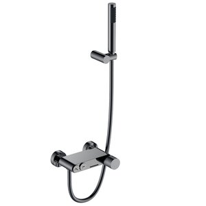 Изображение товара Смеситель для ванны и душа Boheme Stick 123-SGM.2, цвет графит Shine Gun Metal с ручкой Touch