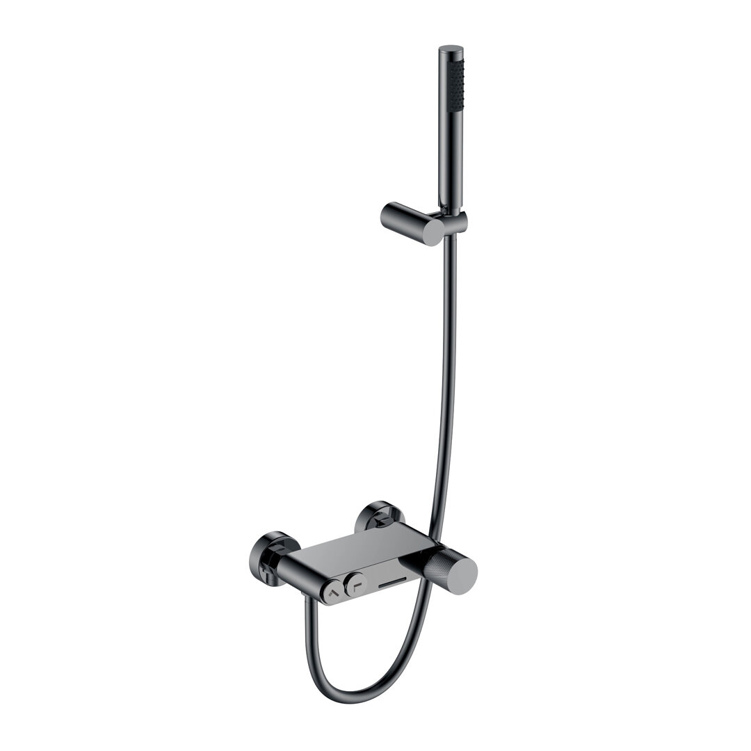 Изображение товара Смеситель для ванны и душа Boheme Stick 123-SGM.2 графит Shine Gun Metal, 5 лет гарантии