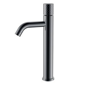 Изображение товара Смеситель для раковины Boheme Stick 122-SGM,  высокий, цвет графит Shine Gun Metal c ручкой Diamond