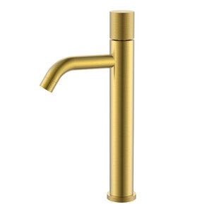 Изображение товара Смеситель для раковины Boheme Stick 122-MG.2, высокий, цвет золото матовое с ручкой Touch