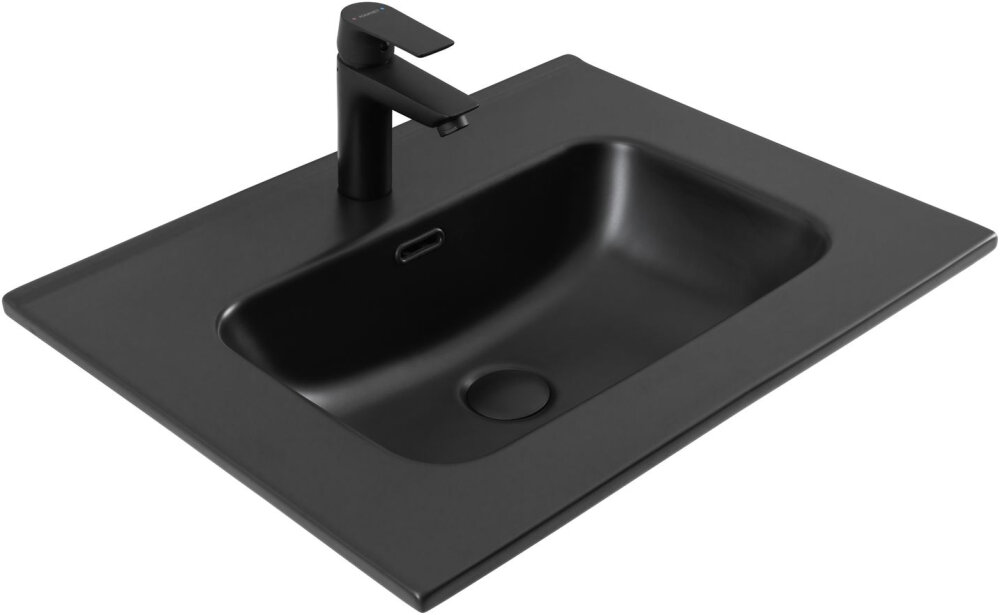 Изображение товара Раковина Aquanet Flat 00329253 60 см из фарфора черная матовая для ванной
