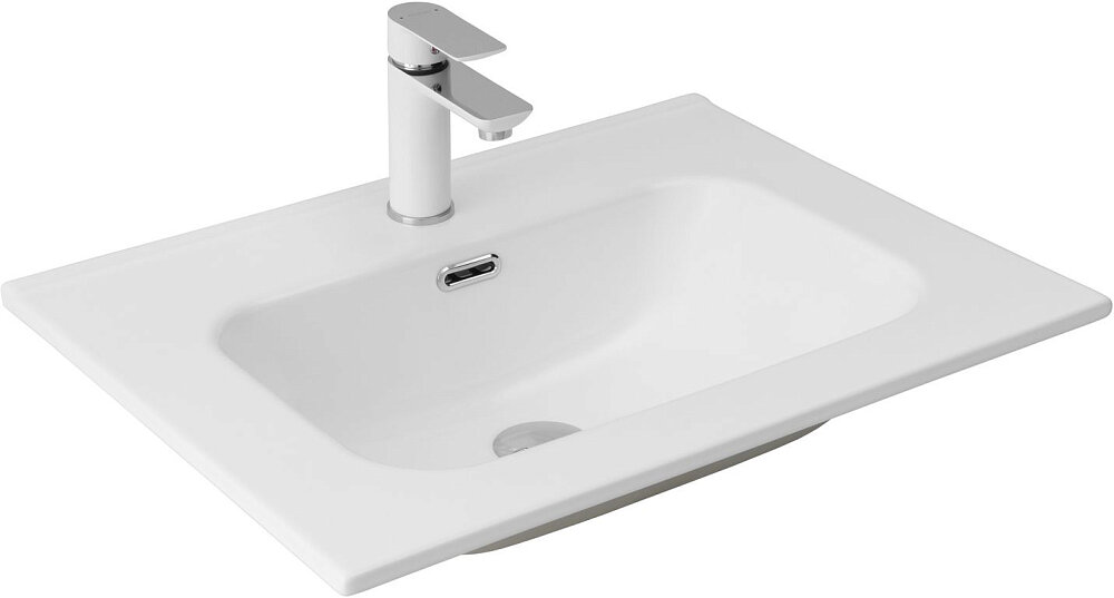 Изображение товара Раковина Aquanet Flat 00330430 70 см фарфор белая матовая угловая монтаж