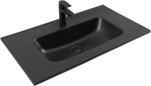 Изображение товара Раковина Aquanet Flat 00329255, 80 см, фарфор, черная матовая