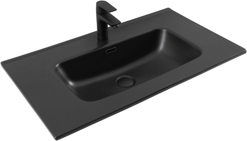 Изображение товара Раковина Aquanet Flat 00329255, 80 см, фарфор, черная матовая