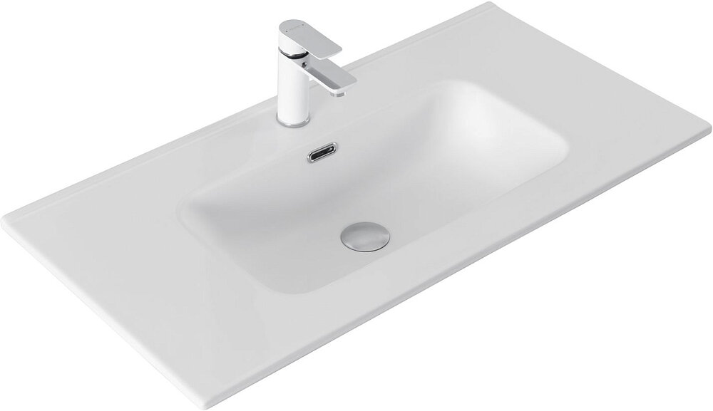 Изображение товара Раковина Aquanet Flat 90 см из фарфора с матовой белой отделкой