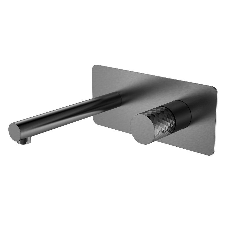 Изображение товара Смеситель для раковины Boheme Stick 125-GM, цвет графит Gun Metal c ручкой Diamond