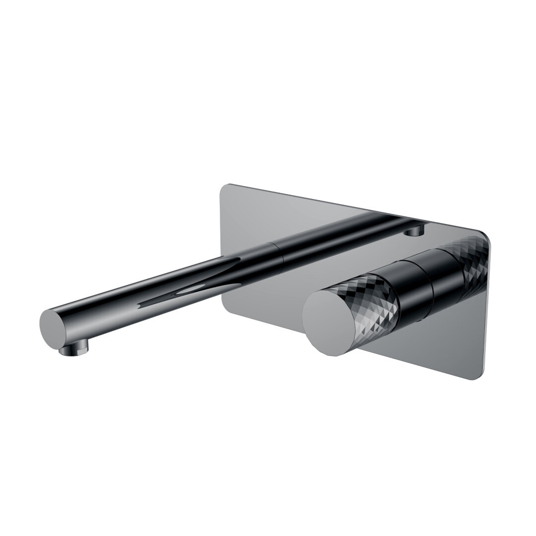 Изображение товара Смеситель Boheme Stick 125-SGM графит Shine Gun Metal с ручкой Diamond