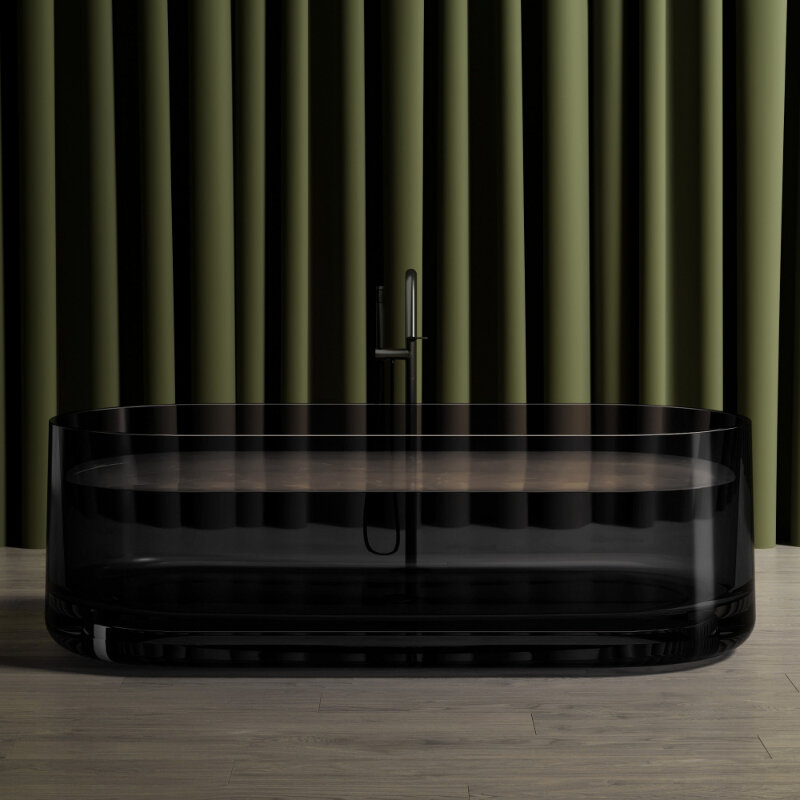 Изображение товара Прозрачная ванна Abber Kristall AT9708Onyx 170x75 см черная, Германия