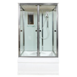 Изображение товара Душевая кабина AvaCan V1245, 120 x 90 см, с крышей, с гидромассажем, высокий поддон, стекло прозрачное, профиль хром