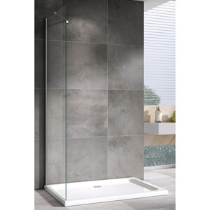 Изображение товара Душевая стенка Abber Zart S71, 70 см, стекло прозрачное, профиль хром