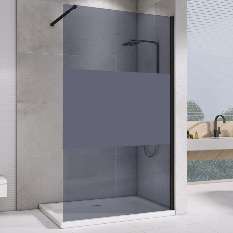 Изображение товара Душевая стенка Abber AG69120BT Walk-in 120 см тонированное стекло черный профиль