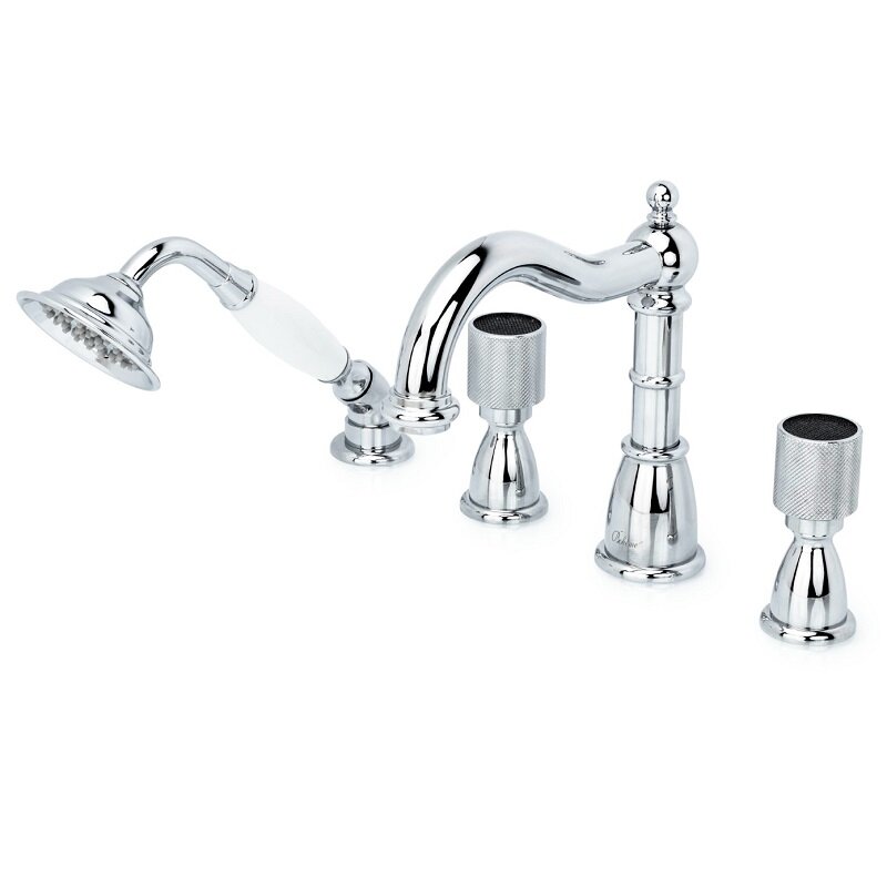 Изображение товара Смеситель для ванны Boheme Royal Crystal 396-Royal/CRST black на 4 отверстия