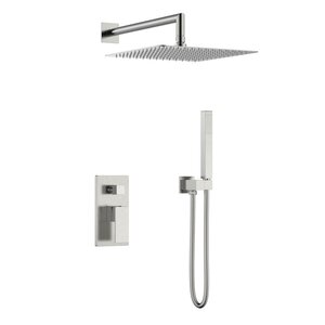 Изображение товара Душевая система Boheme Qubic 474-3-NB никель брашированный с двухрежимной лейкой