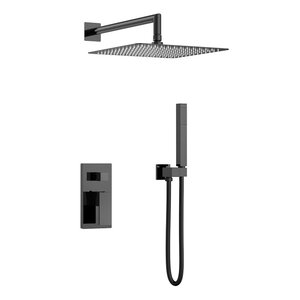 Изображение товара Душевая система Boheme Qubic 474-3-SGM, цвет графит глянцевый Shine Gun Metal