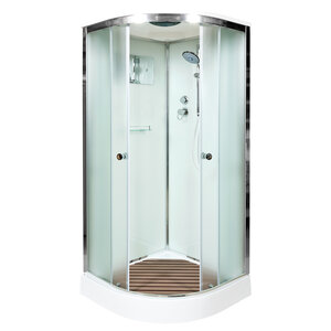 Изображение товара Душевая кабина AvaCan D011S, 110 x 110 см, с крышей, низкий поддон, стекло матовое, профиль хром, 88107