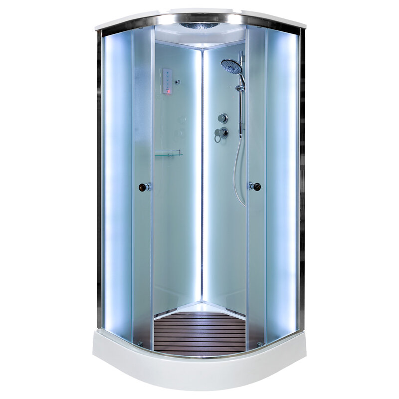 Изображение товара Душевая кабина AvaCan D011SLED 110x110 см с крышей ванна тропический душ радио