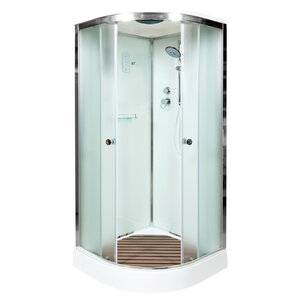 Изображение товара Душевая кабина AvaCan D011SEL, 110 x 110 см, с крышей, низкий поддон, стекло матовое, профиль хром, 88108