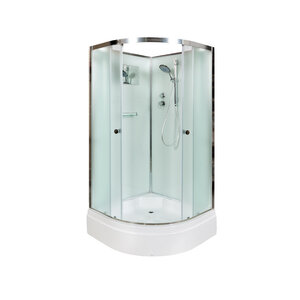 Изображение товара Душевая кабина AvaCan D311, 110 x 110 см, средний поддон, без крыши, стекло матовое, профиль хром, 88012