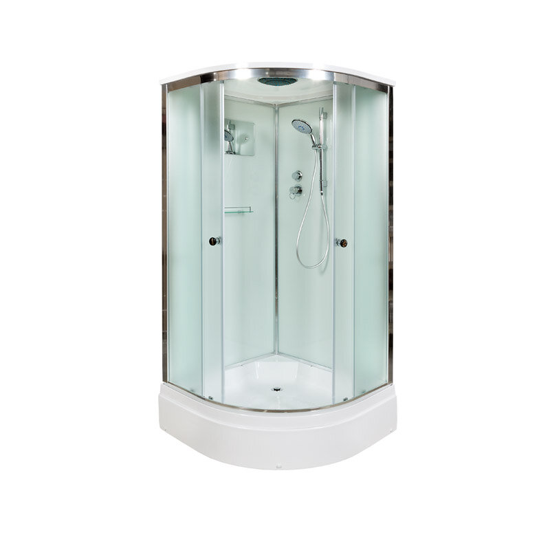 Изображение товара Душевая кабина AvaCan D311S 110x110 см с крышей и матовым стеклом, хром профиль