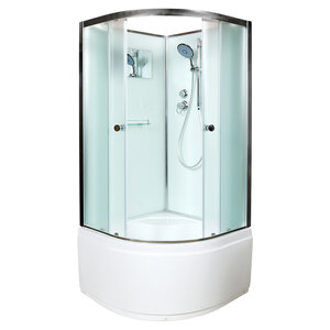 Изображение товара Душевая кабина AvaCan D511, 110 x 110 см, высокий поддон, без крыши, стекло матовое, профиль хром, 88013