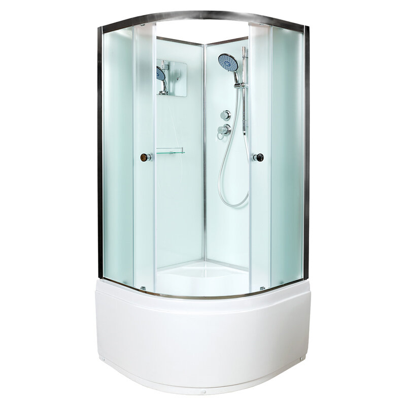 Изображение товара Душевая кабина AvaCan D511, 110 x 110 см, высокий поддон, без крыши, стекло матовое, профиль хром, 88013