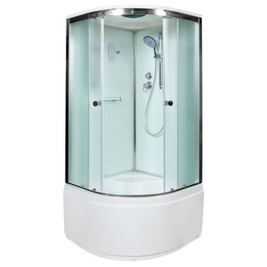 Изображение товара Душевая кабина AvaCan D511SEL, 110 x 110 см, с крышей, высокий поддон, стекло матовое, профиль хром, 88114