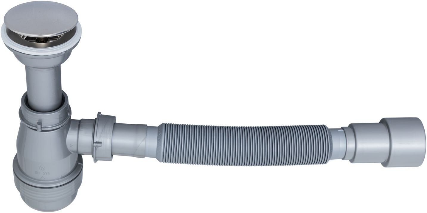 Изображение товара Сифон Aquanet 00312687, для раковины, серый