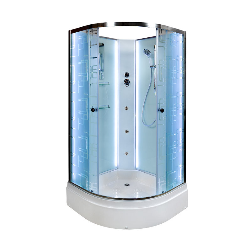 Изображение товара Душевая кабина AvaCan EM3011NLED+GM 110x110 см с гидромассажем и LED-подсветкой