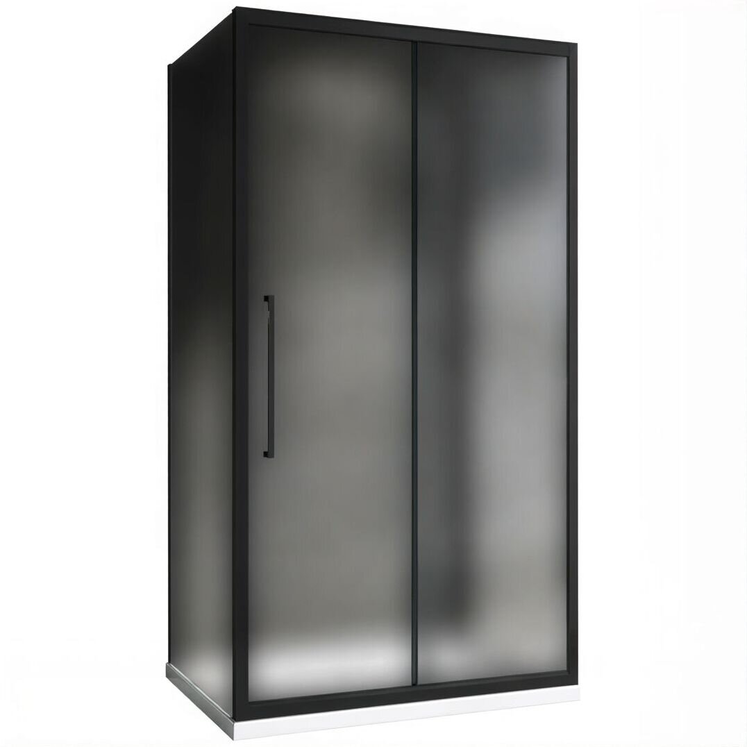 Изображение товара Душевой уголок Abber Schwarzer Diamant AG30100BMH-S100BM-S100BM, 100 х 100 см, стекло матовое, профиль черный