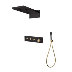 Изображение товара Душевая система Boheme Fusion 130-BG, цвет черный, золото