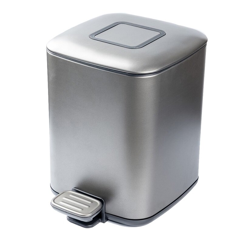 Изображение товара Ведро для мусора Boheme Q 10948-GM с педалью и квадратной формой Изображение товара Ведро для мусора Boheme Q 10948-GM с педалью и квадратной формой