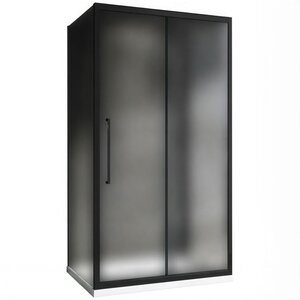 Изображение товара Душевой уголок Abber Schwarzer Diamant AG30120BMH-S70BM-S70BM, 120 х 70 см, стекло матовое, профиль черный