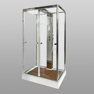 Изображение товара Душевая кабина AvaCan Z122MT, 88024, 120 x 90 см, с гидромассажем, с крышей, поддон низкий, стекло прозрачное, профиль хром