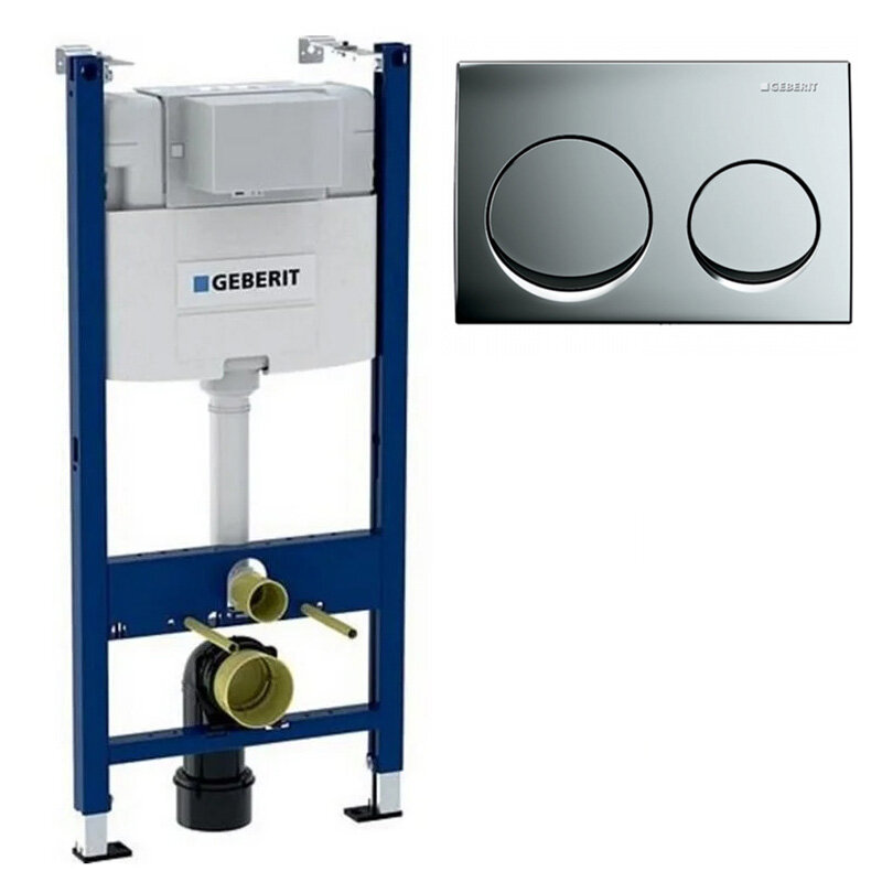 Изображение товара Инсталляция для унитаза Geberit Alpha 8 458.233.21.1 синяя с хром клавишей