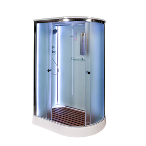 Изображение товара Душевая кабина AvaCan D012SLLED/D012SRLED 120x90 см с крышей матовое стекло хром