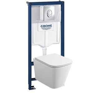 Изображение товара Инсталляция для унитаза Grohe Rapid SL GH 39195001 подвесная, безободковая, Tornado, 5 лет гарантии