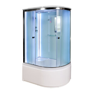 Изображение товара Душевая кабина AvaCan D512SLLED/D512SRLED, 120 x 90 см, с крышей, высокий поддон, стекло матовое, профиль хром, левая/правая, 88130