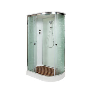 Изображение товара Душевая кабина AvaCan EM2012L/EM2012R, 120 x 90 см, с крышей, низкий поддон, стекло с рисунком, профиль хром, левая/правая, 88005