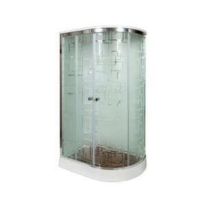 Изображение товара Душевая кабина AvaCan EM2012LGM/EM2012RGM, 120 x 90 см, с крышей, с гидромассажем, низкий поддон, стекло с рисунком, профиль хром, левая/правая, 88053
