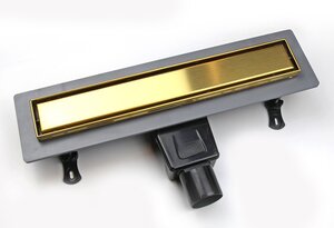 Изображение товара Дренажный канал RGW Drain Leo-31, 60213160-06, 60 см, решетка золото браш